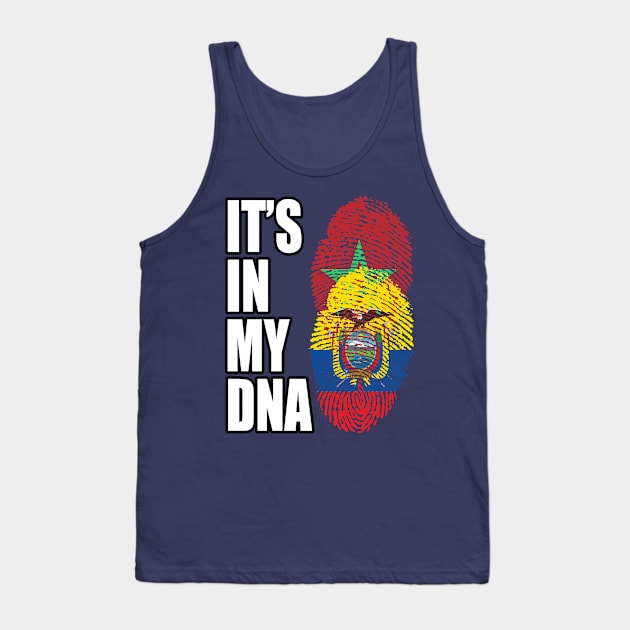 Ecuadorian And Moroccan Mix DNA Flag Heritage Tank Top by Just Rep It!!